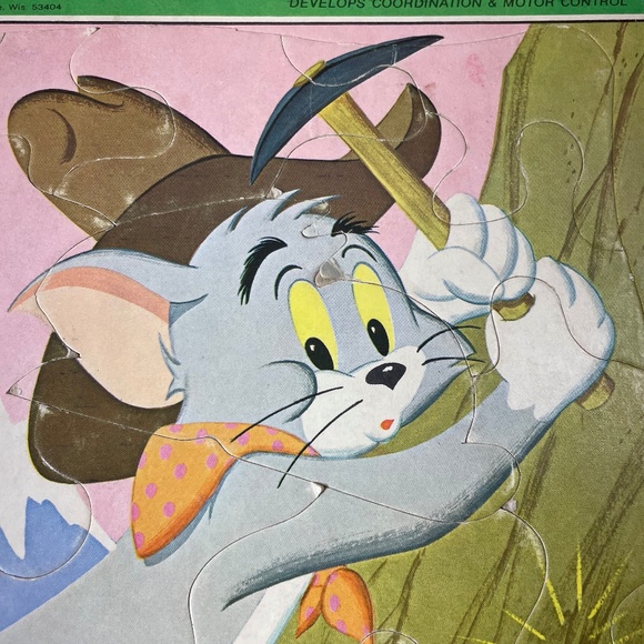 Vintage Whitman Tom & Jerry Frame Tray Puzzle No 4556 MGM 1969 Mining for Gold - Picture 3 of 8